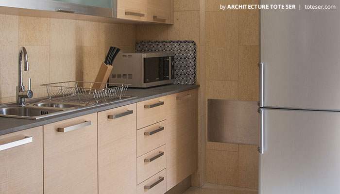 Kitchen of the 3 bedroom apartment in Chiado, Lisbon