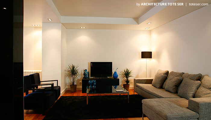 Living room of the 3 bedroom apartment in Chiado, Lisbon