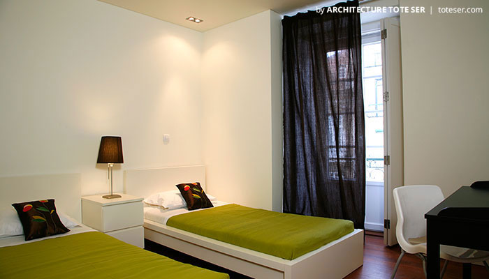 Bedroom of the 3 bedroom apartment in Chiado, Lisbon